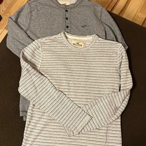 Two neutral color henleys by Hollister size XS